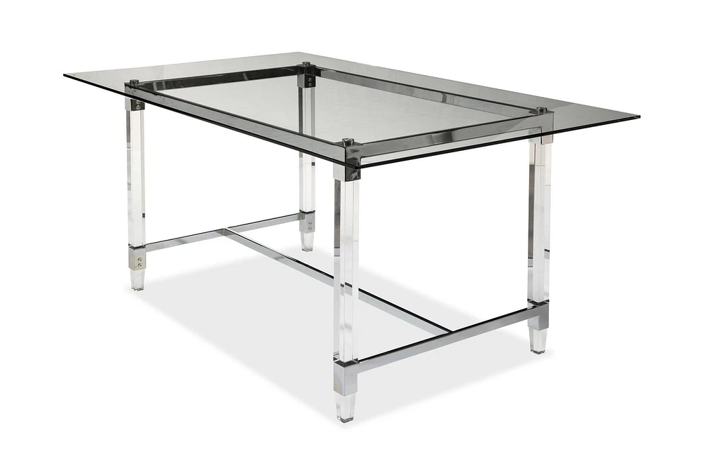Topline Home Furnishings Table de salle à manger 64 "translucide