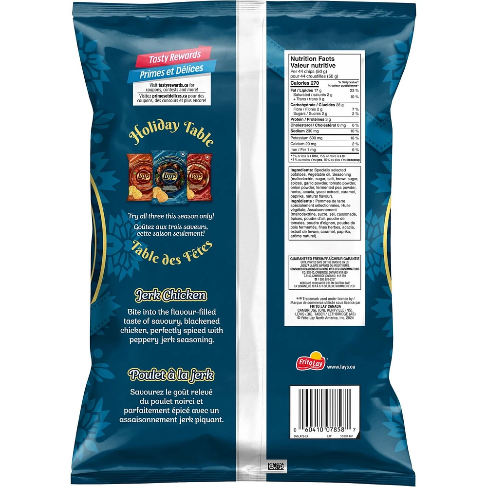 Lay’s croustilles assaisonnées Poulet à la jerk. 220 g.