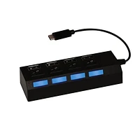 Jensen USB C à 4 Port USB A Hub - Noir