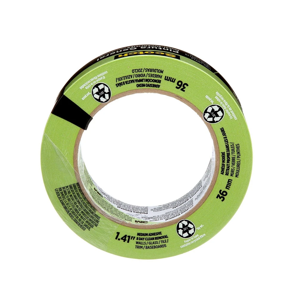 Ruban pour peintres pour surfaces multiples à usage général Scotch®, 2055-36NP, 36 mm x 55 m (1,41 po x 60,1 v) 36 mm x 55 m