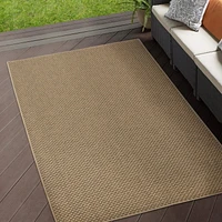 Tapis d'intérieur-extérieur Lazlo ReplayTan de 5 pi 2 po x 6 pi 7 po Tapis Lazlo Replay Tan de 5 pi 2 po x 6 pi 7 po