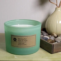 Hometrends 12oz MORNING RAIN Scented 2-wick Frosted Jar Candle, 12oz fragranced candle