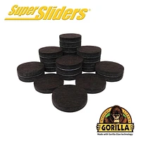 Super Slider Avec Gorilla Glue 1.5" brun patins ronds en feutre 24pc 1.5" Round Felt Pads