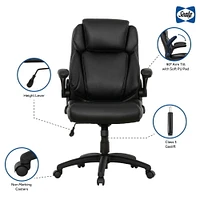 Sealy® Winthrop Chaise de bureau haute en similicuir noir