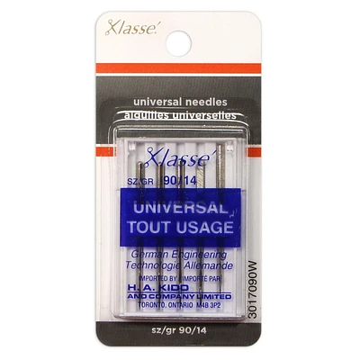 Klassé Universal Sharps Size 90/14 Sewing Machine Needles, 5 count
