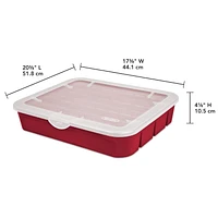 Sterilite Adjustable Red Ornament Case