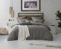 Natural Crinkle Fabric Ultra Soft Solid Duvet Cover Set