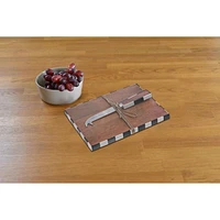 Acacia Wood Rectangle Cheese Board & Spreader