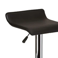 Tabouret noir avec base en acier inoxydable