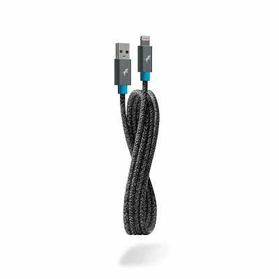 PowerKnit USB-A to Lightning 6ft Cable Space Grey, PowerKnit USB-A to Lightning 6ft 60W