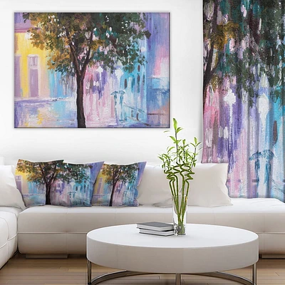 Impression sur toile « Couple Walking In Rain » Design Art