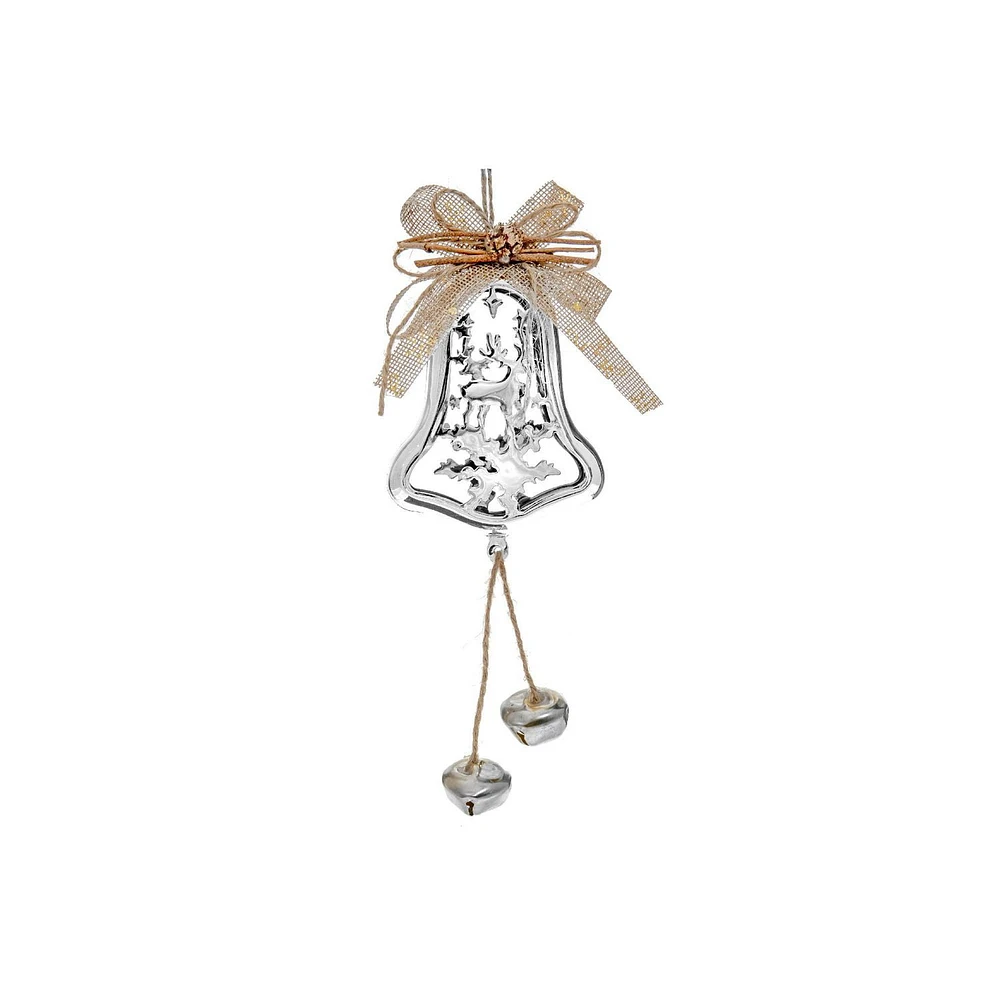 Ornement En Forme De Cloche En Métal Avec Renne (Argent) - Ensemble De 6