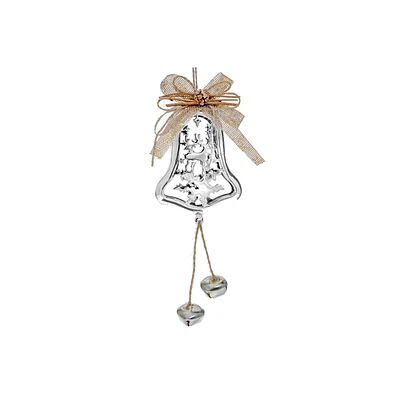 Ornement En Forme De Cloche En Métal Avec Renne (Argent) - Ensemble De 6