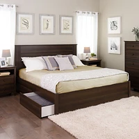 Prepac 63 in W x 16 in H x 83 in D Queen Select 4-Post Platform Bed with 4 Drawers