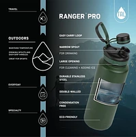 TAL Stainless Steel Ranger Water Bottle 40 fl oz, Pink, Water Bottle