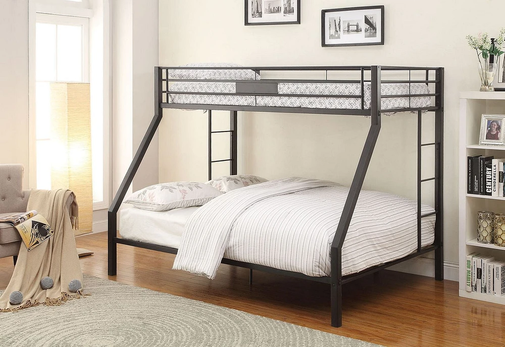 ACME Limbra Twin XL over Queen Bunk Bed in Sandy Black