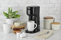 Cafetière à portion individuelle Mainstays, noire, double infusion, compatible café moulu ou K-Cup*, MS-202389CN Café en portion individuelle Mainstays