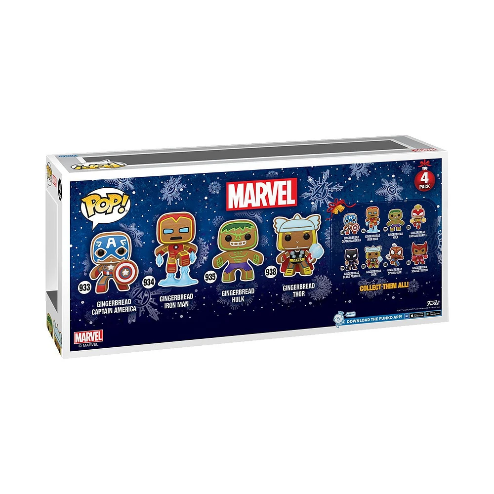 Funko Pop! Heroes: Marvel Holiday - Gingerbread Vinyl Figure 4-Pack (Walmart Exclusive)