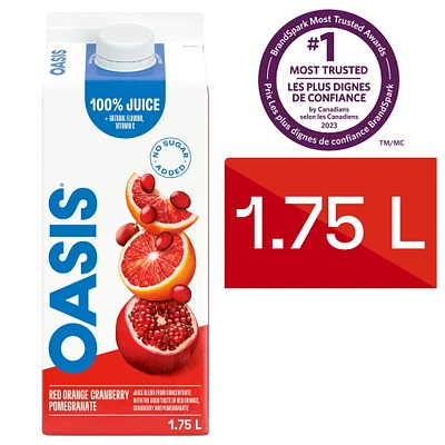 Jus d’orange sanguine, canneberge et grenade