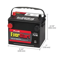 EverStart ES-PLUS 60-DT450, 12 Volt, Car Dual Terminal Battery, Group Size 75, 475 CCA