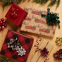 Holiday Time 30" x 70 sq ft Kraft Paper Gift Wrap, Red Kraft