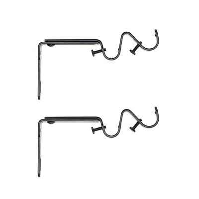 Home Trends Adjustable Drapery Brackets 5/8"-3/4" Black
