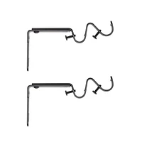 Home Trends Adjustable Drapery Brackets 5/8"-3/4" Black
