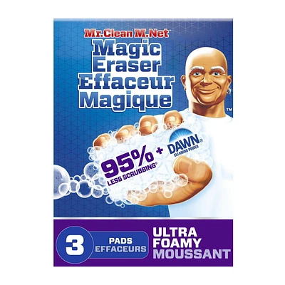 Nettoyant multi-usages Effaceur magique Ultra moussant M. Net, nettoyant multi-surfaces éponge moussante effaceur magique 3CT