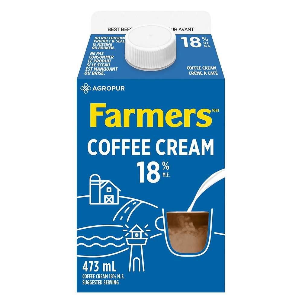 Farmers by Natrel 18% Coffee Cream, 473 mL