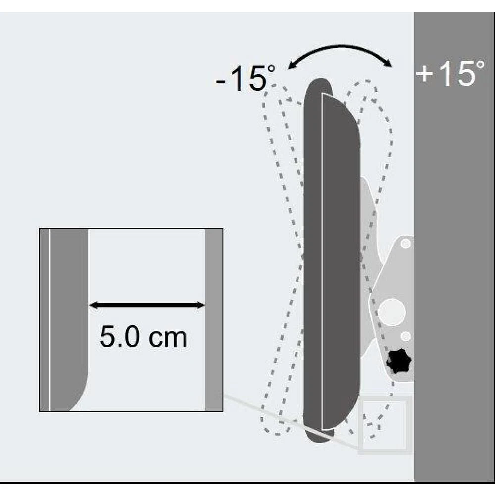 Techly 40" to 65" Tilting TV Wall Mount - Tilt +/-15° - VESA up to 600x400 mm Holds up to 60 kg - Black