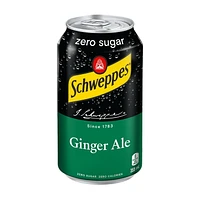 Schweppes Ginger Ale Zero Sugar, 12 x 355 mL cans, 12x355mL