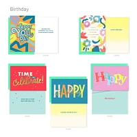 American Greetings 25-Count Birthday Card Assortment with Envelopes, Seals, and Storage Box (Celebrate)