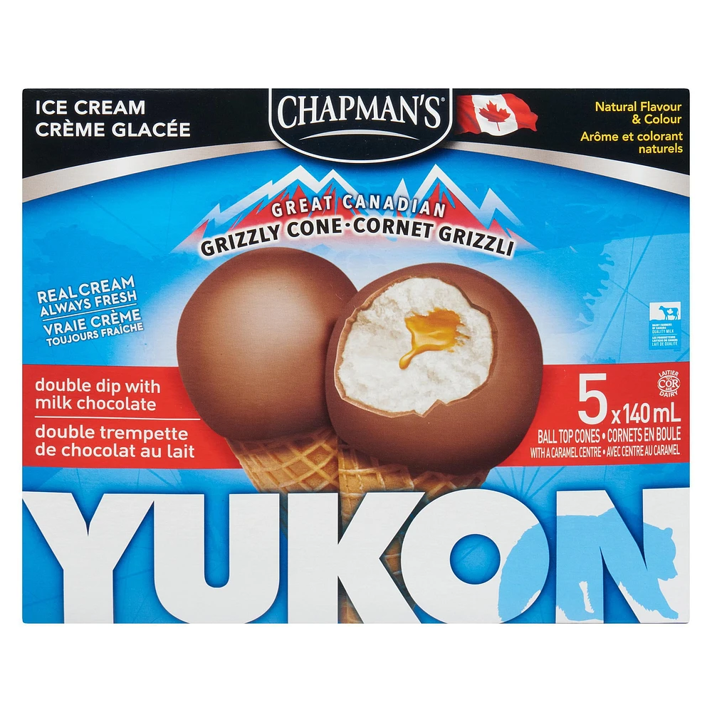 Chapman's Yukon Grizzly Double the Dip Cone, 5 x 140mL