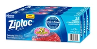 Ziploc Freezer Bags Large 3 Pack, 3 x 25 Bags