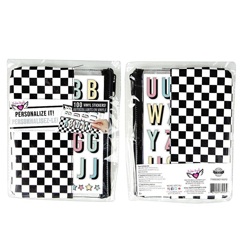 Fashion Angels Personalize It! Pouch Checkered