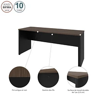 Bestar Connexion 72W Narrow Desk Shell in slate & sandstone