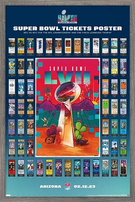 NFL League - Super Bowl LVII Ticket Collage Wall Poster, 22.375" x 34"