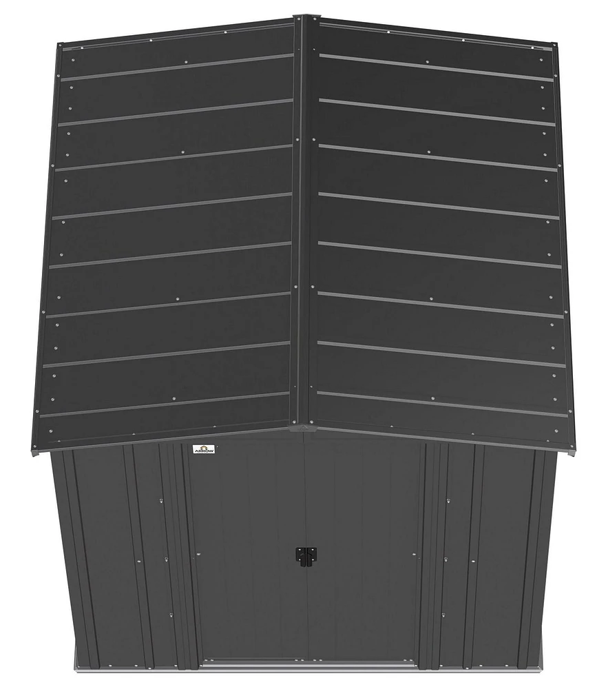 Abri de rangement Arrow Classic en acier, 6x6, charbon Remise en métal 6x6