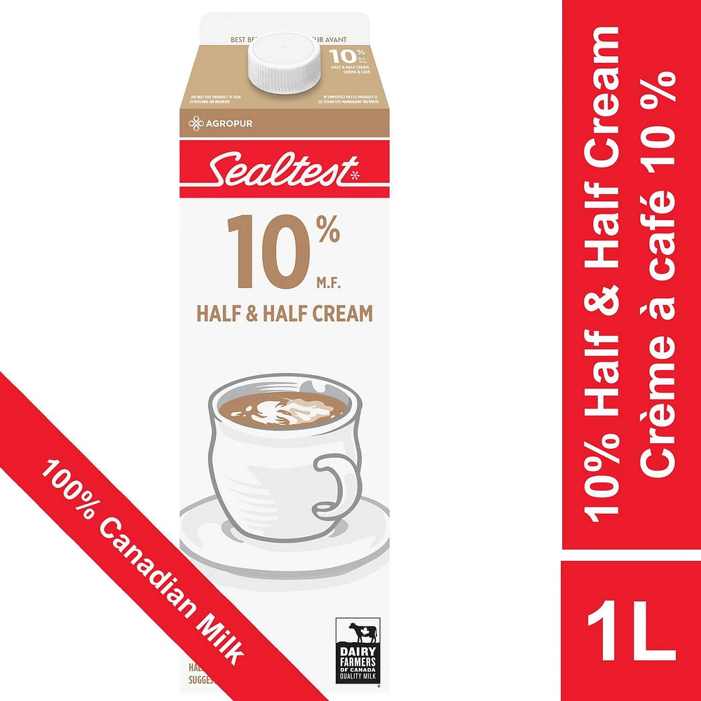 Sealtest 10% Half & Half Coffee Cream, 1 L