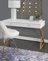 Parker White and Gold Campaign Desk