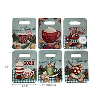 Noël 9.5 "Forme De La Planche À Découper Forme De Chocolat Chaud - Ensemble De 6