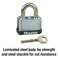 Cadenas en acier laminé à garnitures Master Lock de 1 1/2 po Paquet de 4; 8596Q