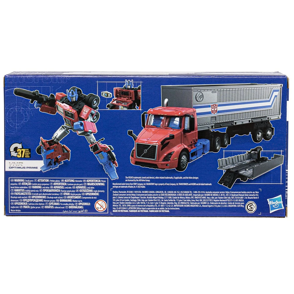 Transformers Generations, figurine de collection Volvo VNR 300 Optimus Prime de 17,5 cm
