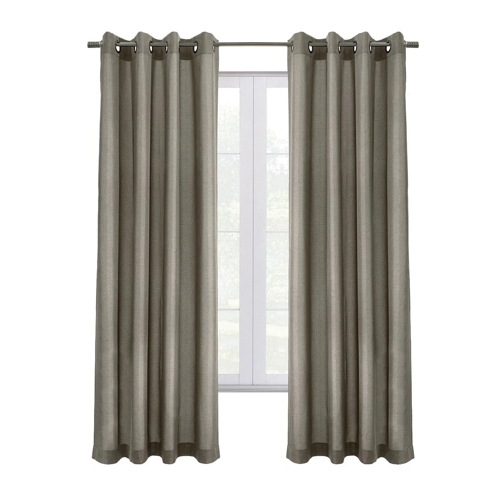 Peru pair de rideaux à oeillets 100% opaques par Thermaplus - 52 po x 84 po, gris pâle