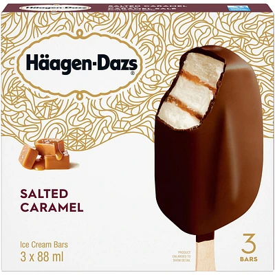 HAAGEN-DAZS Salted Caramel Ice Cream Bars, 3 x 88 mL