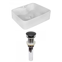 American Imaginations AI-31375 18,75 pouces W au-dessus du navire blanc de compteur pour le perçage de centre de 1 trou