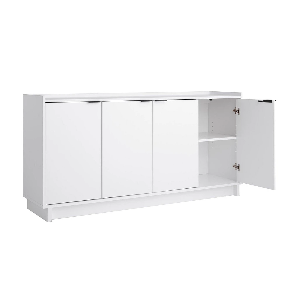Prepac Simply Modern 4 Door Accent Cabinet White