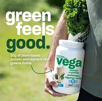 Poudre à la vanille sans gluten Protéines et légumes verts de Vega 18 Portions, 526g