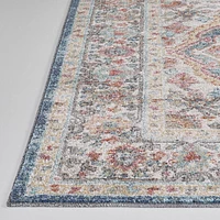 Tapis tissé rouge et bleu Cranfield rouillé