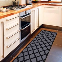 Tapis élégant à motif de treillis à sous-couche en caoutchouc de la collection Glamour